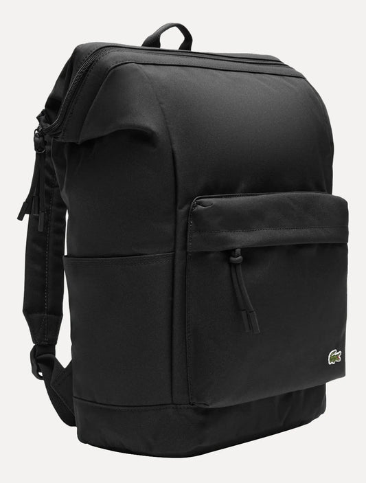 Mochila Cuadrada de Lona Reciclada Lacoste – Negro
