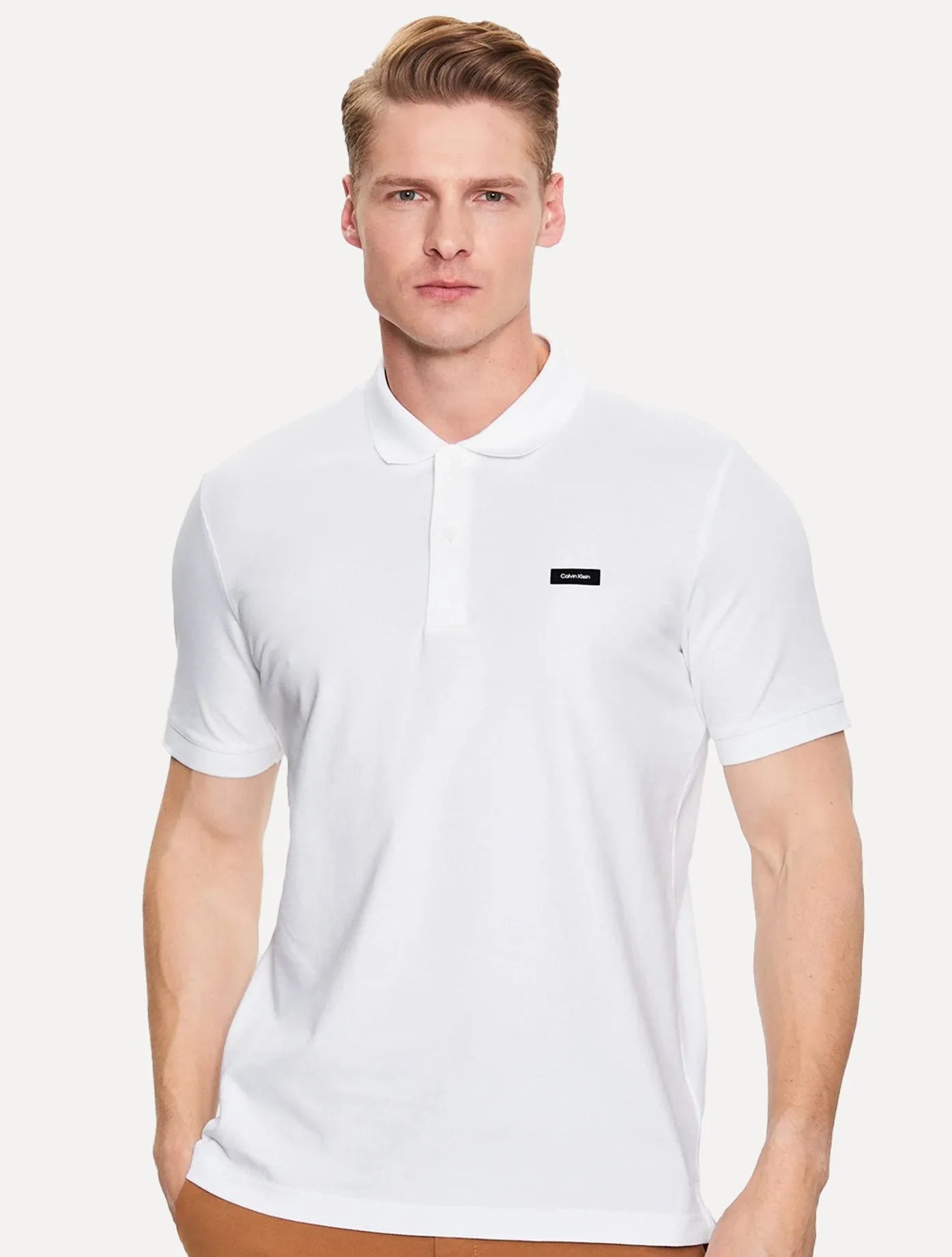 Polo Elástico de Piqué de Corte Ajustado Calvin Klein